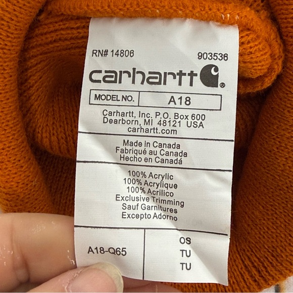 NWT, Carhartt Orange Beanie - Picture 4 of 5